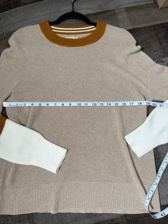 Faherty Colorblock Knit Sweater Coastal Grandpa Chic Varsity Cashmere Blend - Picture 3 of 7